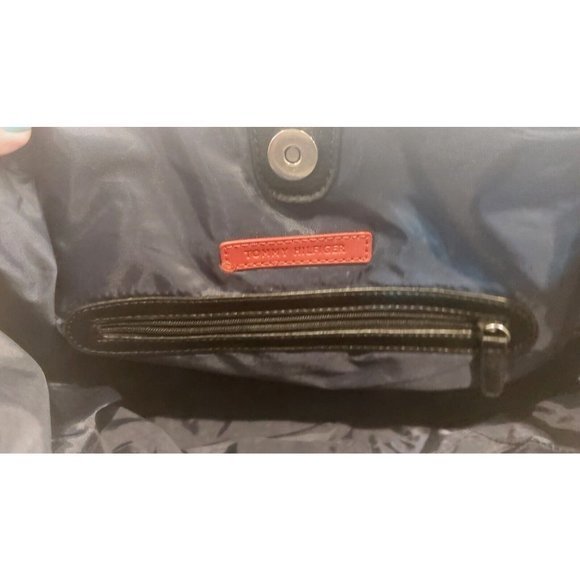Tommy Hilfiger Black Handbag Shopper Tote Purse Logo - Picture 6 of 15
